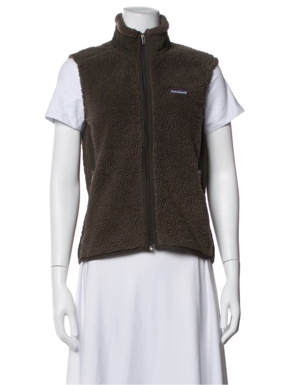 Patagonia Women’s Dark Brown Sherpa Fleece Vest - Zip Front
